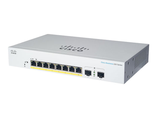 CISCO Business Switching CBS220 Smart 8-port Gigabit PoE 65W 2x1G SFP uplink external power supply