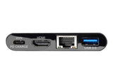 EATON TRIPPLITE USB-C Multiport Adapter - HDMI USB 3.0 Port GbE 60W PD Charging HDCP Black