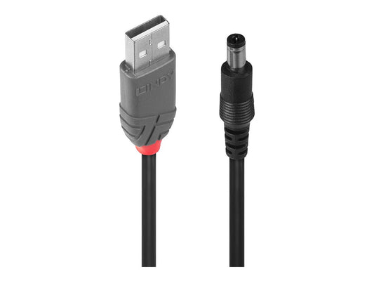 LINDY Adapter Cable USB A male DC 5.5/2.1mm male 1.5m
