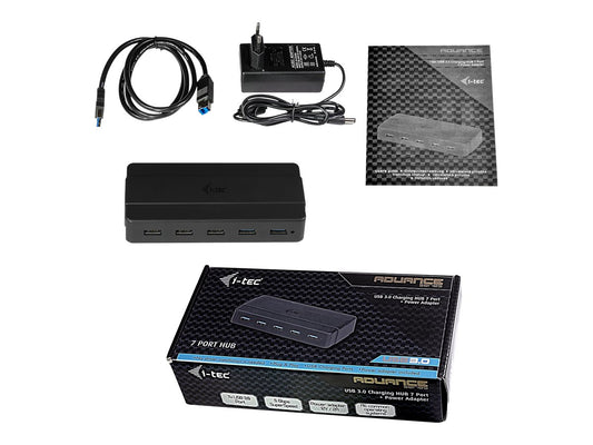 I-TEC USB 3.0 Advance Charging HUB 7 with power adapter 7xUSB Chargingport. For Tablets Notebooks Ultrabooks PC
