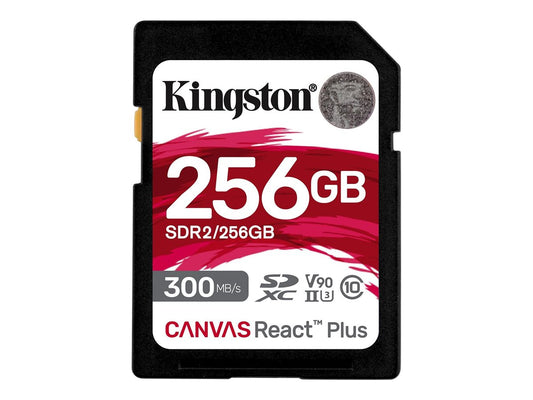 KINGSTON 256Go Canvas React Plus SDXC UHS-II 300R/260W U3 V90 for Full HD/4K/8K