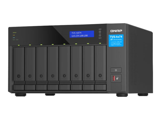 QNAP TVS-h874 NAS Tower Intel® Core™ i5 i5-12400 32 Go DDR4 0 To QuTS hero Noir