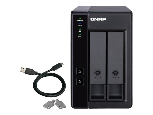 QNAP TR-002 Boîtier de disques de stockage Boîtier disque dur/SSD Noir 2.5/3.5"