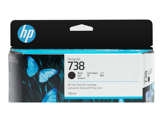 HP 738 130-ml Black DesignJet Ink Cartridge