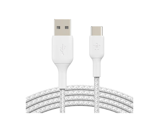 BELKIN BOOST CHARGE USB-A to USB-C Cable Braided 2M White