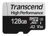 TRANSCEND 128Go microSDavec adaptateur SD UHS-I U3 A2 pour les consoles de jeux portables