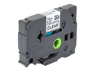 BROTHER P-TOUCH TZE-S131 noir sur clear 12mm extra gluant