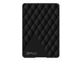 SILICON POWER External HDD Diamond D06 1To 2.5p Black Classic and stylish diamond-check pattern Slim and light-weighted design LED