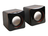 MCL Mini Haut-parleurs 2 x 2W RMS - 120W PMPO alimentés par l USB - Noir