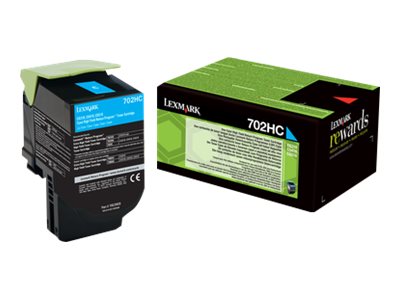 LEXMARK 702HC cartouche de toner cyan haute capacité 3.000 pages pack de 1 retour program