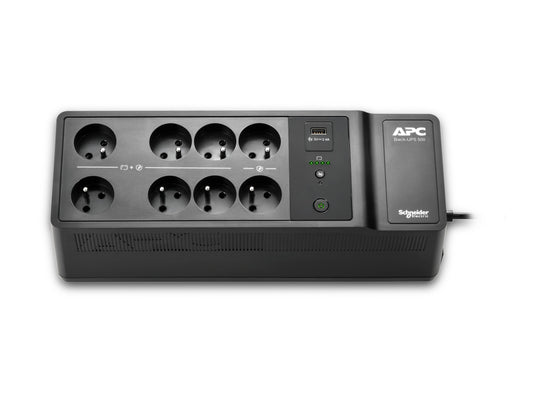 APC Back-UPS 500VA 8 schuko outlets 230V 1 USB charging port