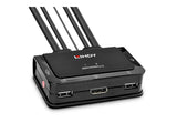 LINDY 2 Port DisplayPort 1.2 USB 2.0 Cable KVM Switch with Audio