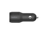 BELKIN BOOST CHARGE 24W 12w x 2 USB-A Dual Car Charger Black