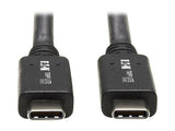EATON TRIPPLITE USB-C Cable M/M - USB 3.1 Gen 2 10 Gbps 5A Rating Thunderbolt 3 Compatible 20-in. 50.8cm