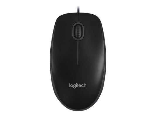 LOGITECH B100 Mouse right and left-handed optical 3 buttons wired USB black