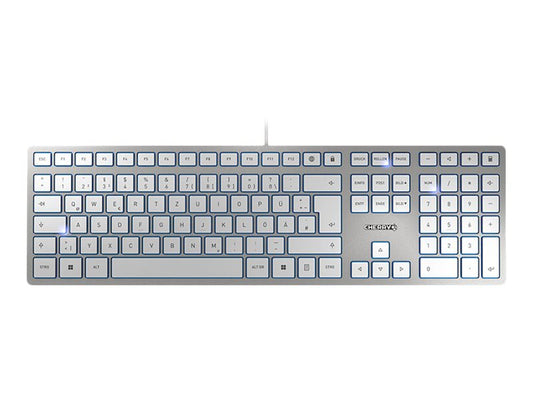 CHERRY KC 6000 SLIM Corded Keyboard - USB - SILVER (DE)