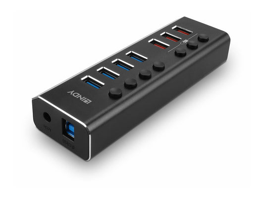 LINDY 4 Port USB 3.0 Hub with 3 Quick Charge 3.0 Ports