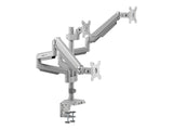 EATON TRIPPLITE Triple-Display Flex-Arm Desktop Clamp for 17inch to 30inch Flat-Screen Displays - USB and Audio Ports Aluminum