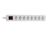 LINDY Mains 8 way gang socket Swiss with on/off Switch 2300W with overvoltage protection