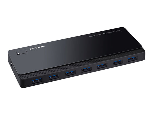 TP-LINK 7 ports USB 3.0 Hub with 2 power charge ports 2.4A Max Desktop a 12V/4A power adapter included