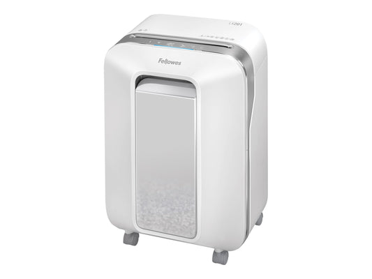 FELLOWES DESTRUCTEUR MICROSHRED LX201 BLANC COUPE MICROPARTICULES 230V EU