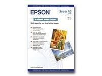 EPSON MATTE archival papier inkjet 192g/m2 A3+ 50 feuilles pack de 1