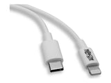 EATON TRIPPLITE USB-C to Lightning Sync/Charge Cable M/M MFi Certified White 3ft. 0.9m