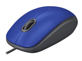 LOGITECH M110 Silent Mouse right and left-handed optical 3 buttons wired USB-A mid grey
