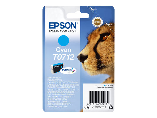 EPSON 1LB T0712 ink cartridge cyan standard capacity 5.5ml 1-pack RF-AM blister w/s