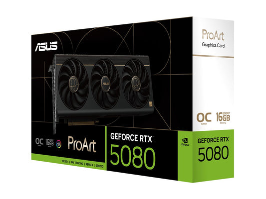 ASUS ProArt GeForce RTX 5080 16Go GDDR7 OC Edition Graphics card 3xHDMI 2.1 2xDisplayPort 2.1a