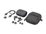HP Poly Voyager Free 60 UC Carbon Black Earbuds +BT700 USB-C Adapter +Basic Charge Case