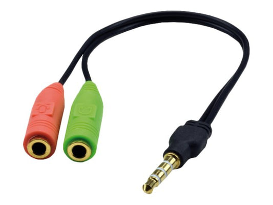 MCL Adaptateur audio jack 3.5mm 4 contacts pour micro et casque - 20cm