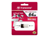 TRANSCEND 64Go Clé USB3.1 Gen 1- On The Go - Type A et C - Argentée
