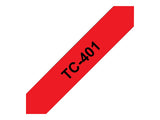 BROTHER P-TOUCH TC-401 noir sur rouge 12mm