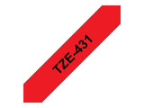 BROTHER P-TOUCH TZE-431 noir sur rouge 12mm