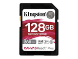 KINGSTON 128Go Canvas React Plus SDXC UHS-II 280R/100W U3 V60 for Full HD/4K