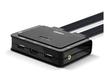LINDY 2 Port HDMI 2.0 18G USB 2.0 Cable KVM Switch with Audio