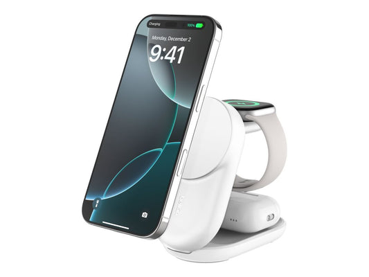 BELKIN UltraCharge 25w Qi2 3in1 Magnetic Charger EU White Round