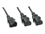 LINDY 1m IEC C14 an 2x IEC C13 Mains Cable