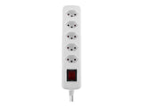 LINDY Mains 5 way gang socket Swiss with on/off Switch 2300W with overvoltage protection
