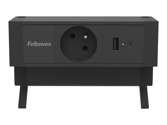 FELLOWES Power Desk Up 2.0 1x 230V 1x USB A+C Charger FR Black