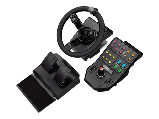 LOGITECH Heavy Equipment G-Series wheel and pedals set wired for PC