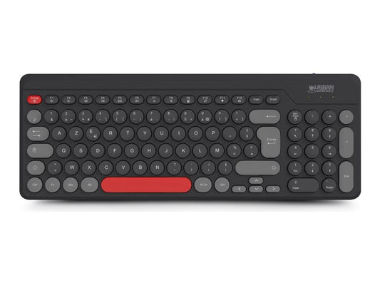 URBAN FACTORY Onlee Color Wireless Flat Keyboard 2.4Ghz - Black/Red/Grey