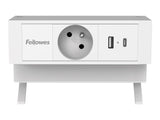 FELLOWES Power Desk Up 2.0 1x 230V 1x USB A+C Charger FR White