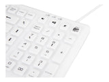URBAN FACTORY Clavier en ABS et silicone Blanc Connexion filaire USB Touches plates et silencieuses Traitement antimicrobien Nano