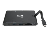 EATON TRIPPLITE USB-C Dock 4K HDMI VGA USB 3.2 Gen 1 USB-A/C Hub GbEemory Card 100W PD Charging