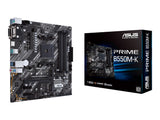 ASUS PRIME B550M-K mATX MB dual M.2 PCIe 4.0 1Gb Ethernet HDMI/D-Sub/DVI SATA 6Gbps USB3.2 Gen 2 Type-A