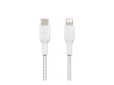 BELKIN BOOST CHARGE USB-C to Lightning Cable Braided 1M White