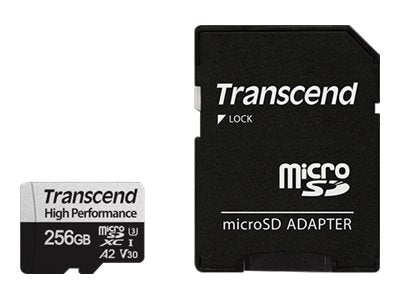 TRANSCEND 256Go microSDavec adaptateur SD UHS-I U3 A2 pour les consoles de jeux portables