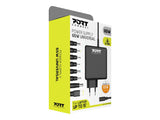 PORT DESIGNS Universal Power Adapter For Notebooks Up To 65W EU Plug 9 Universal Detachable Tips